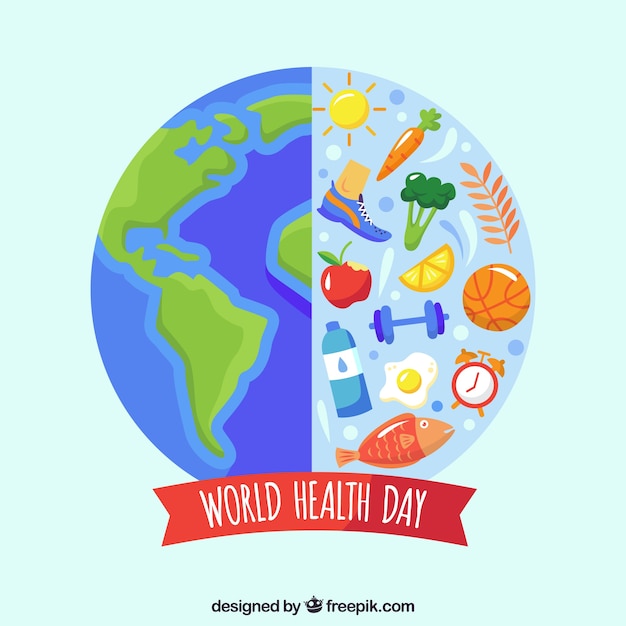 World health day background in flat
style