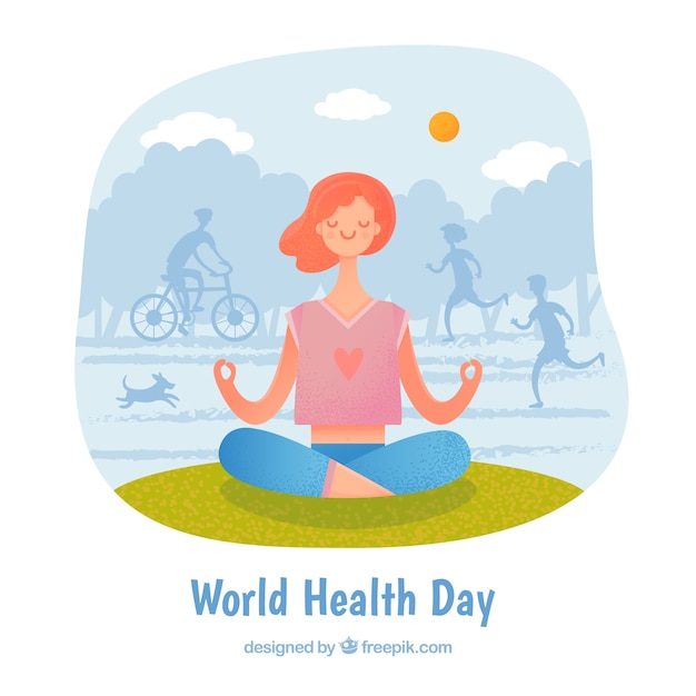 World health day background with person\
exercising