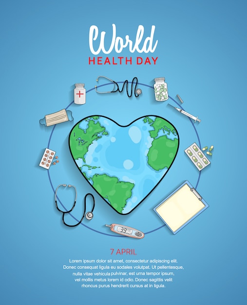 Premium Vector World health day poster