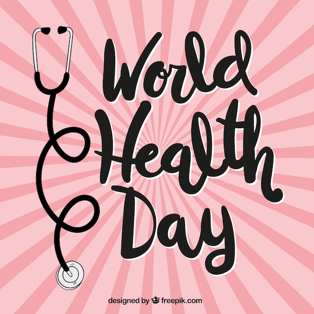 World health day sunburst background
