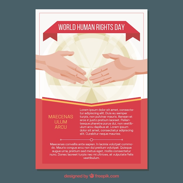 World human right day poster with
handshake