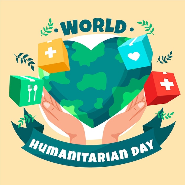 World humanitarian day with Free Vector