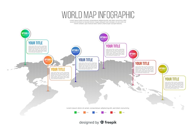 World map business infographic Vector | Free Download