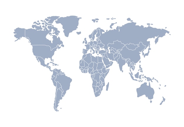 Premium Vector World Map And Countries Continents