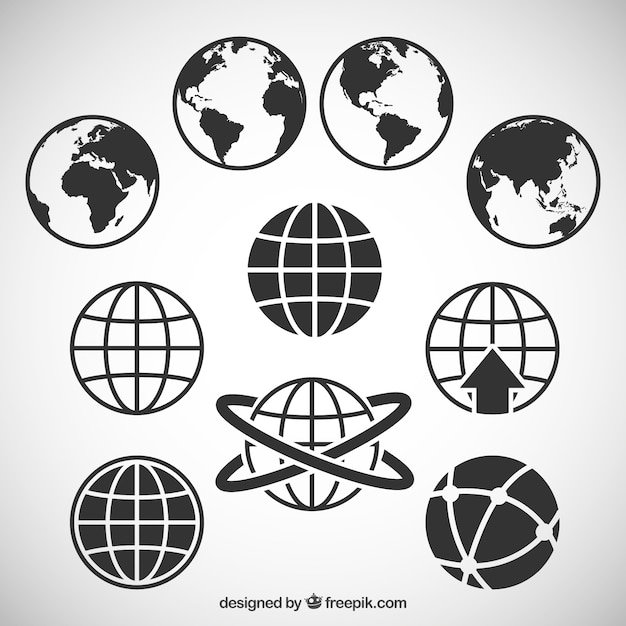 世界地図アイコン プレミアムベクター