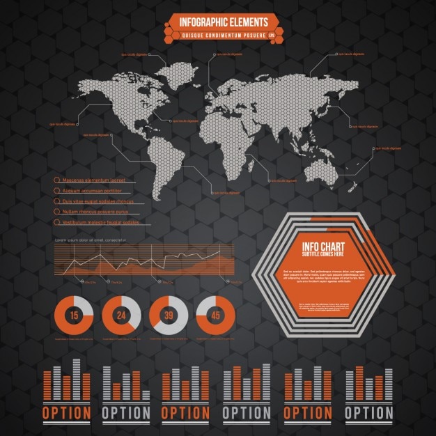 Free Vector | World map infographic template