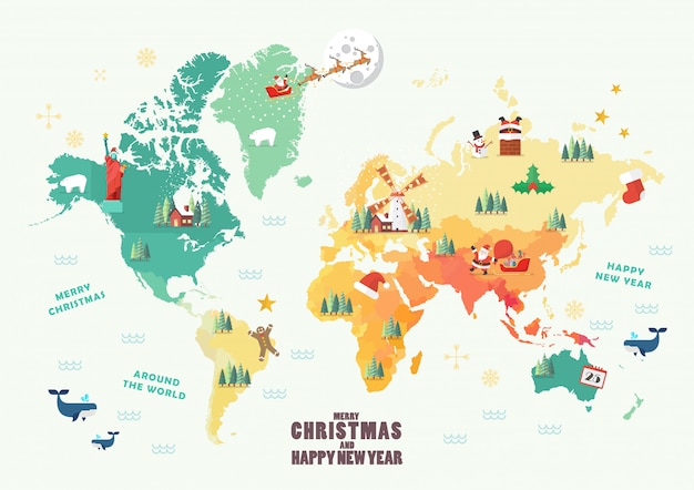 Christmas World Map