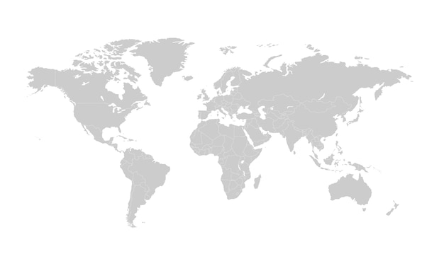 Premium Vector World Map With Countries Borders