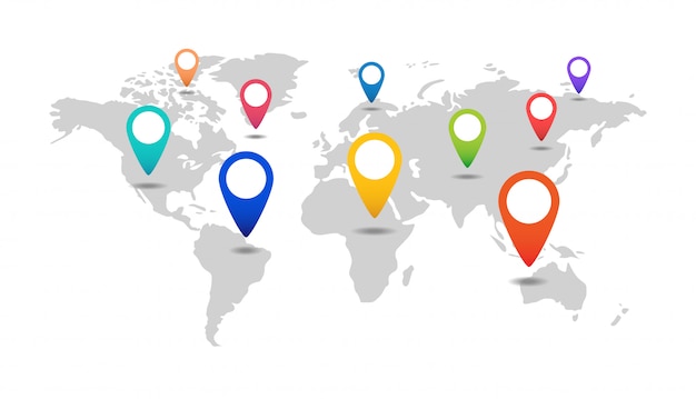 Download Free World Map With Markers Premium Vector Use our free logo maker to create a logo and build your brand. Put your logo on business cards, promotional products, or your website for brand visibility.