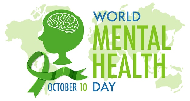 Premium Vector | World mental health day banner or logo isolated on ...