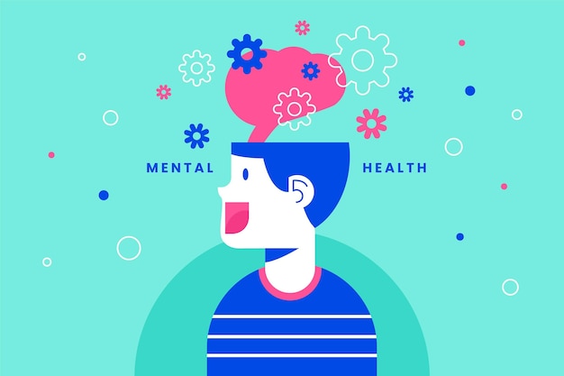 Free Vector | World mental health happy man concept