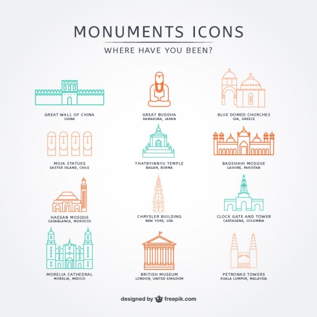 World monuments icons
