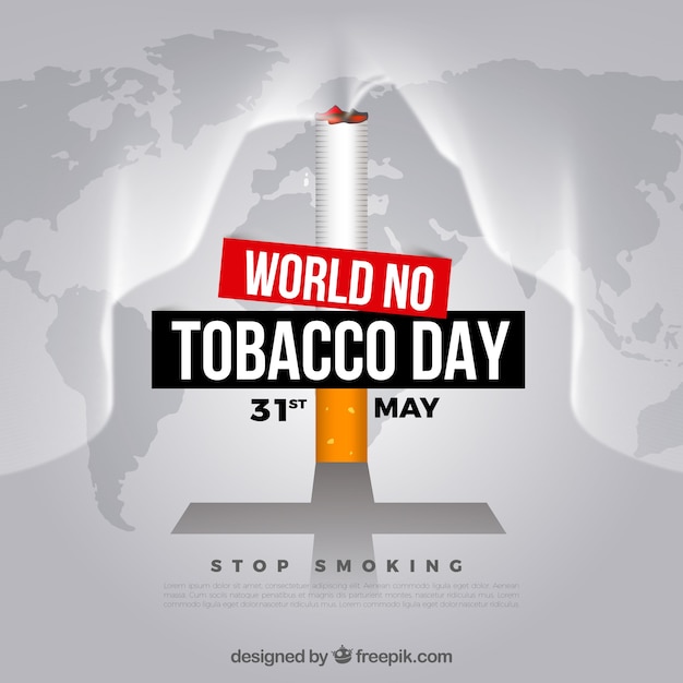 World no tobacco day background with cigarette on world ...