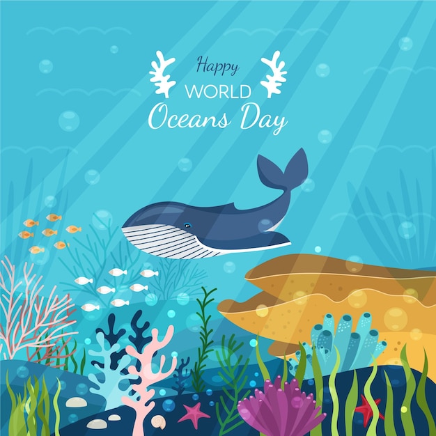 Free Vector World Oceans Day Concept