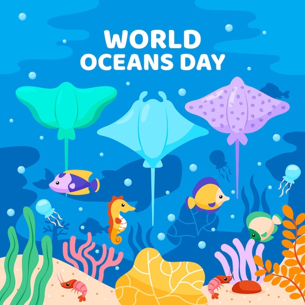 Oceans day. Аквариум вектор. Ocean Day.