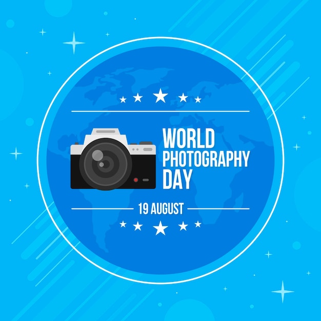 World photography day theme Free Vector