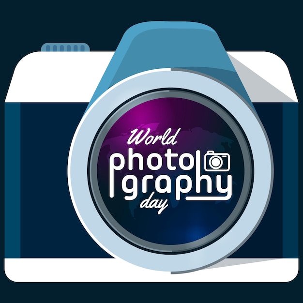 Premium Vector World photography day theme