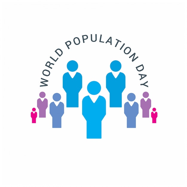 World population day design with people