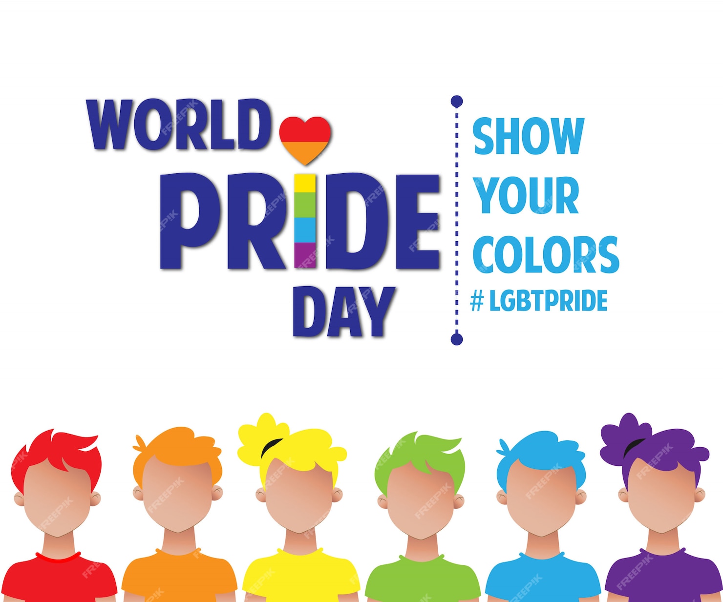 Premium Vector World pride day rainbow people lgbt pride