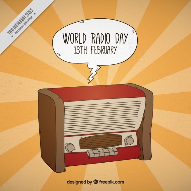 Free Vector | World radio day background with speech bubble