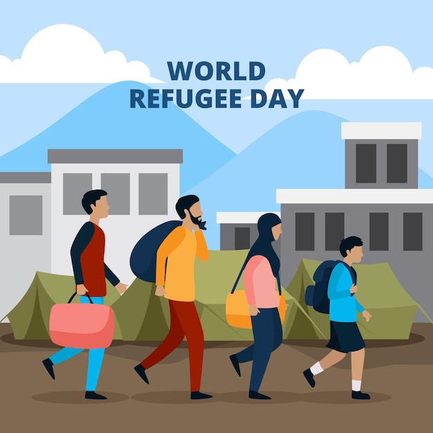 Free Vector | World refugee day illustrated theme