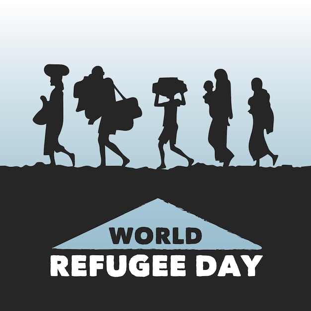 Free Vector | World refugee day silhouettes