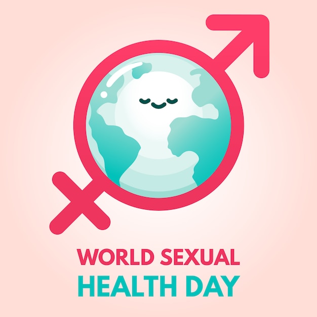 Premium Vector World Sexual Health Day Flat Earth Concept 