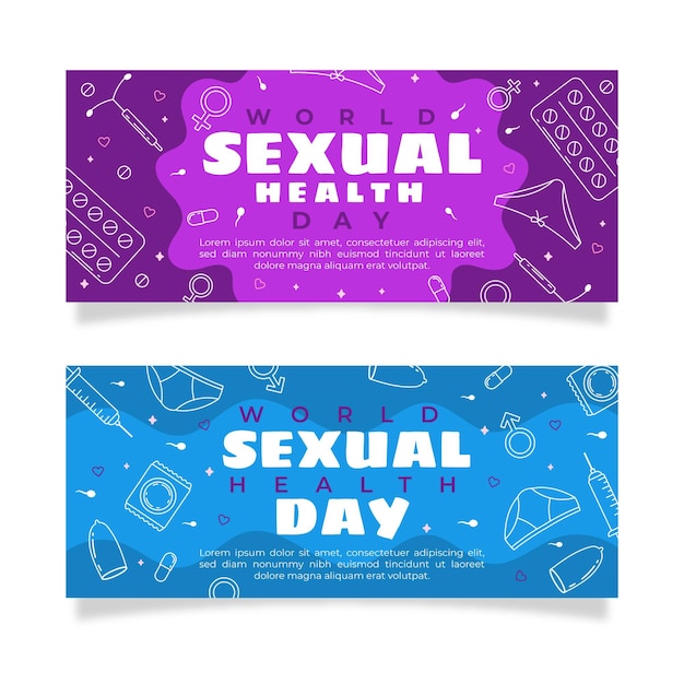 Free Vector World Sexual Health Day Horizontal Banners Set