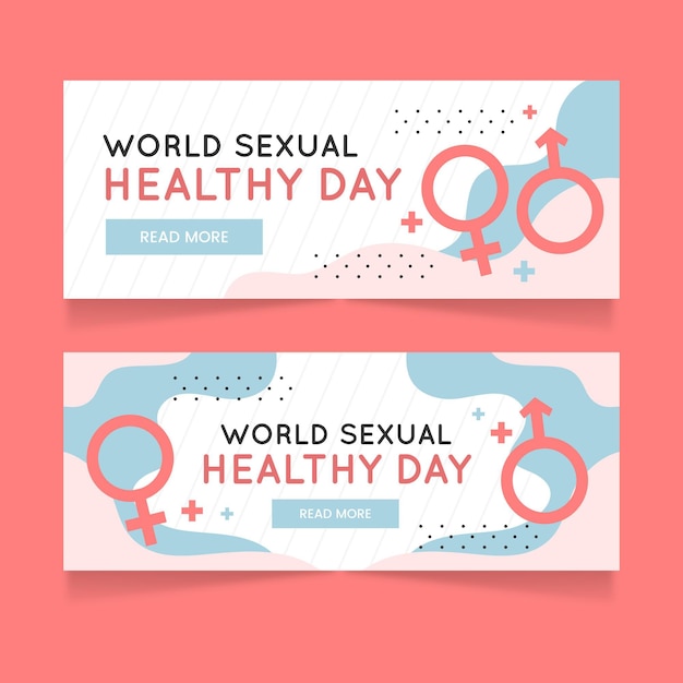 Premium Vector World Sexual Health Day Horizontal Banners Set