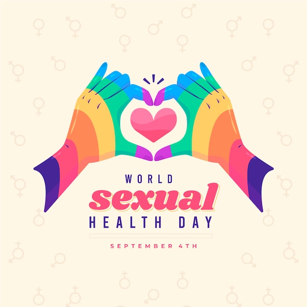 World Sexual Health Day Illustration With Rainbow Hands Free Vector