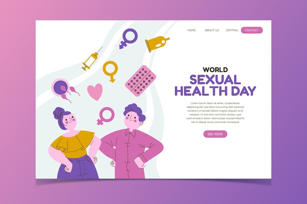 Free Vector World Sexual Health Day Landing Page Template