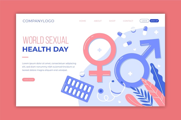 Free Vector World Sexual Health Day Landing Page Template