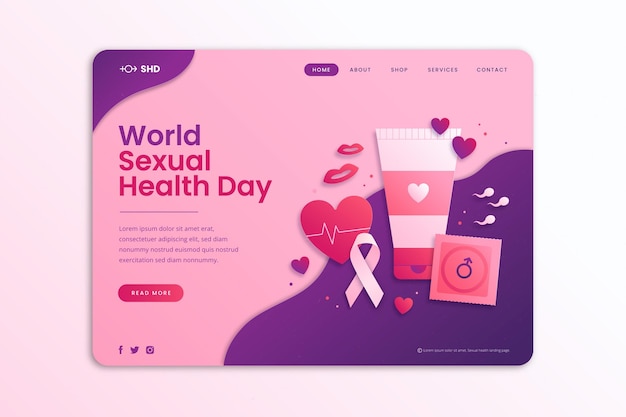 Free Vector World Sexual Health Day Landing Page Template