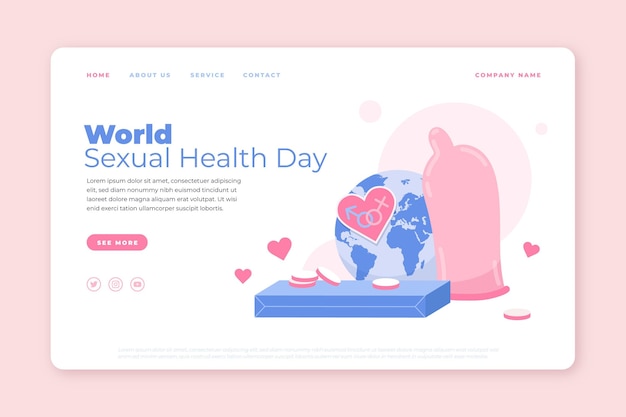 Free Vector World Sexual Health Day Landing Page Template