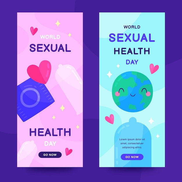 Free Vector World Sexual Health Day Vertical Banners Set 0273