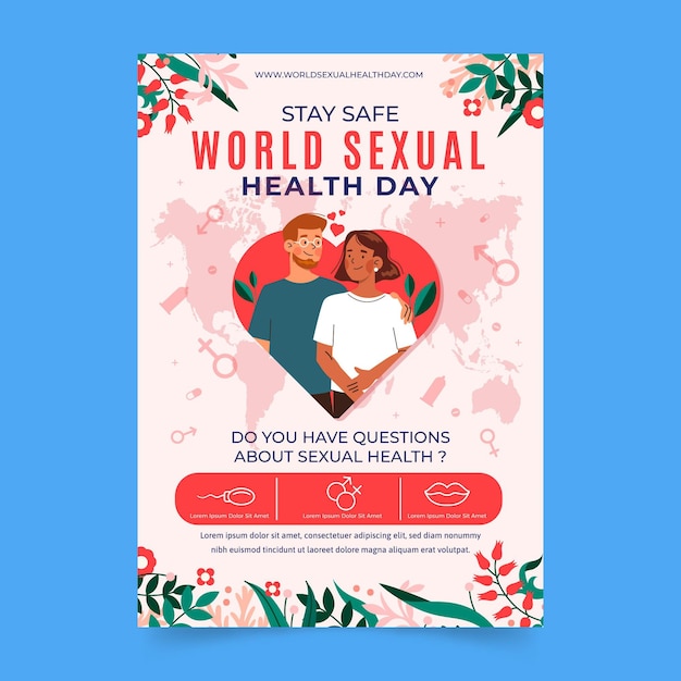 Free Vector World Sexual Health Day Vertical Flyer Template 