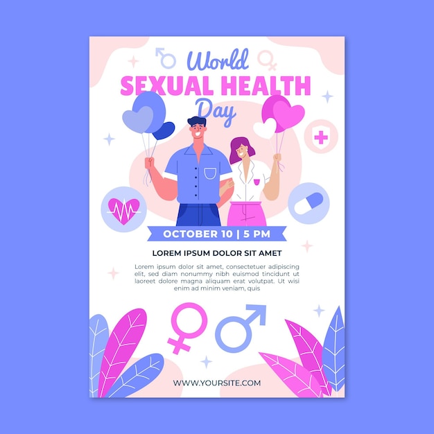 Free Vector World Sexual Health Day Vertical Flyer Template 0135