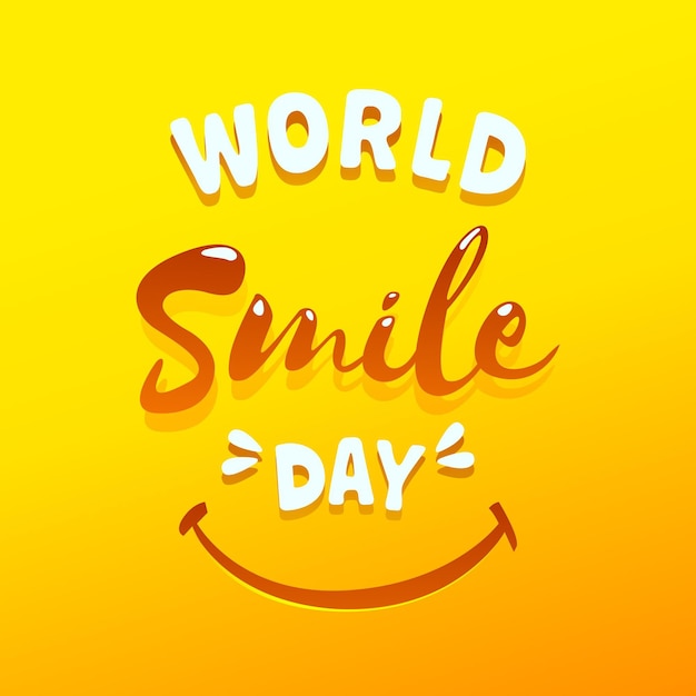 Premium Vector World smile day lettering