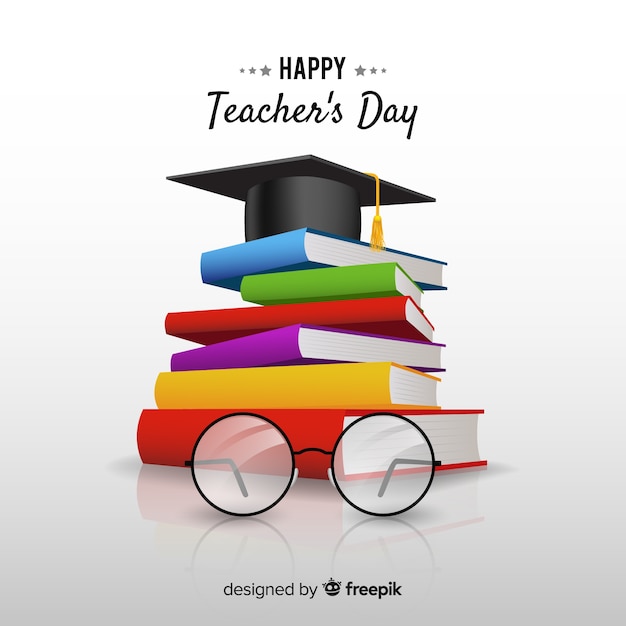 World teachers\' day composition with realistic\
design