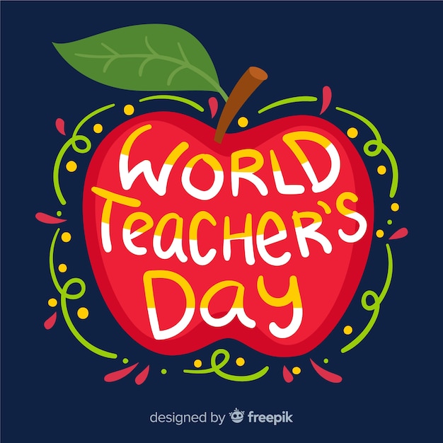 World teachers' day lettering | Free Vector