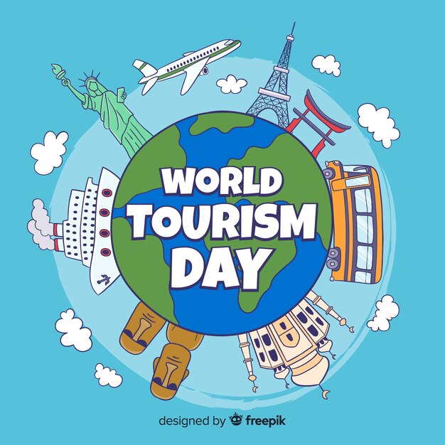 World tourism day background | Free Vector