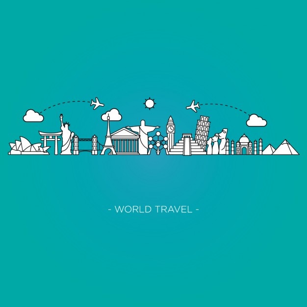 World travel background Vector | Free Download