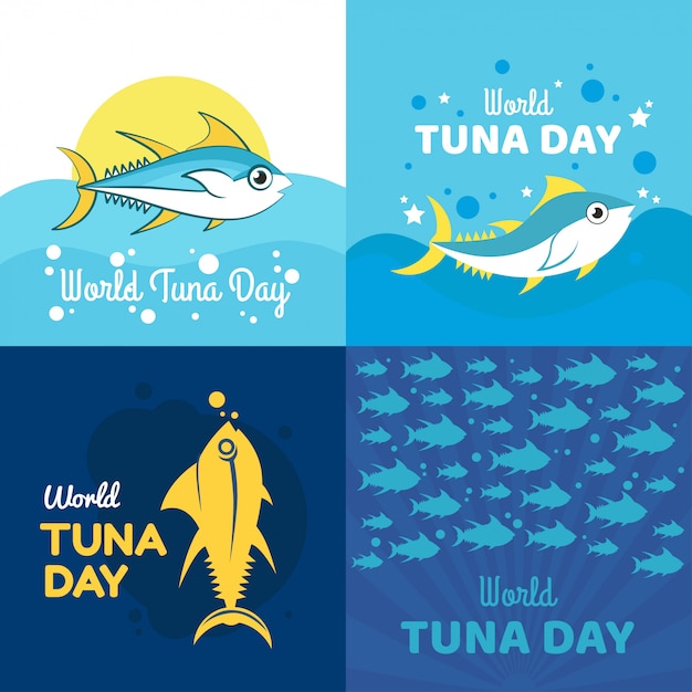 Premium Vector | World tuna day illustration