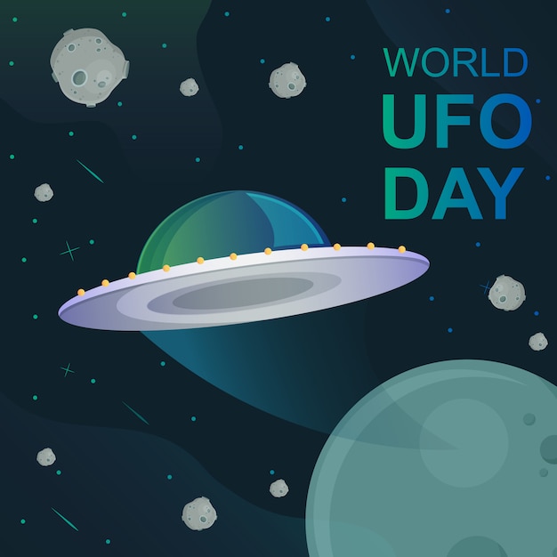 Premium Vector | World ufo day illustration