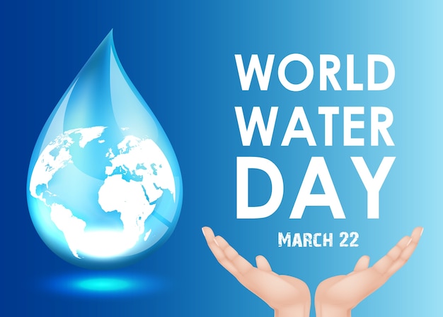 Premium Vector | World water day on blue backrgound