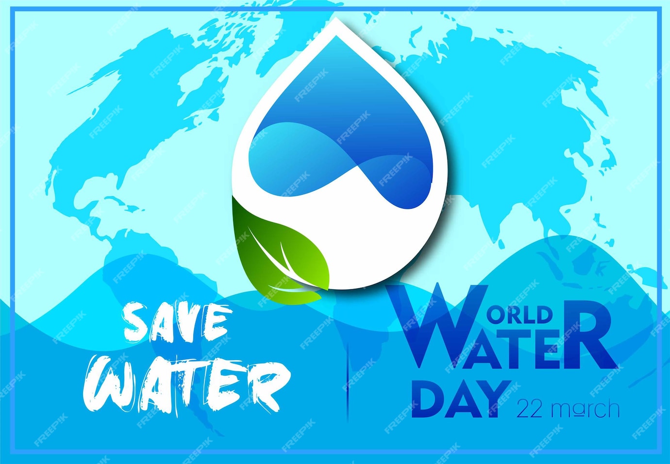 Premium Vector World water day campaign save the water ecology