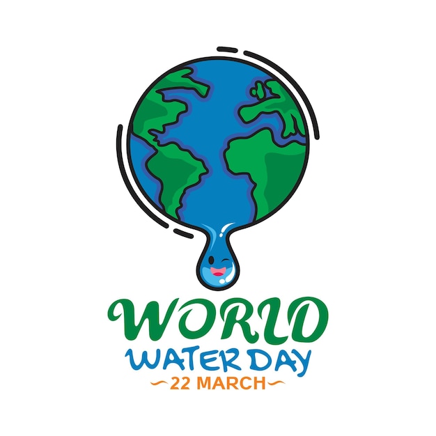 Premium Vector | World water day cartoon logo design