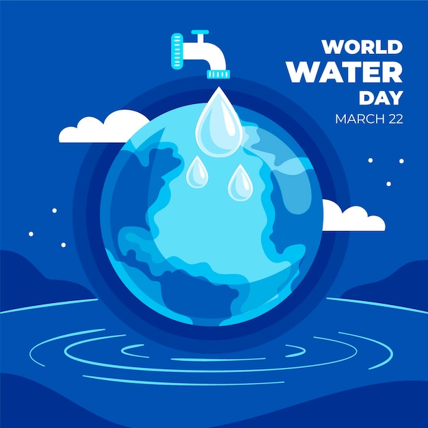 Free Vector World water day