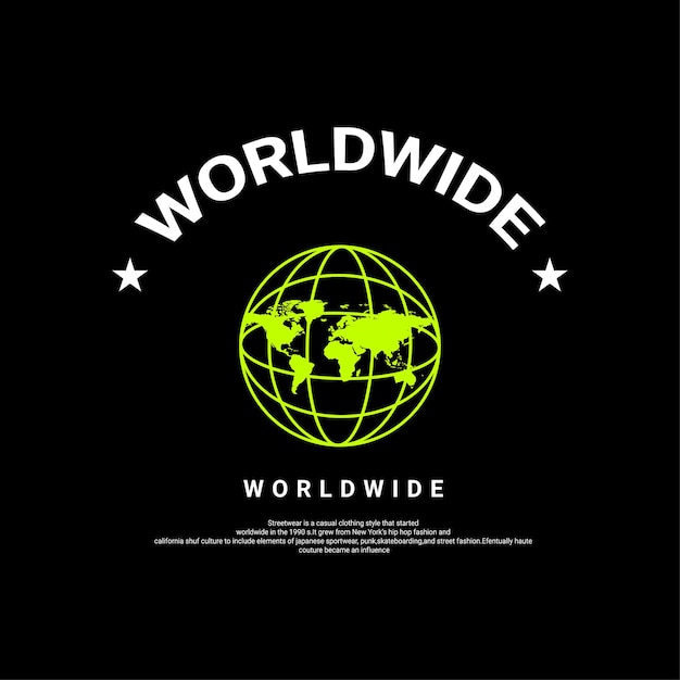 Premium Vector | Worldwide writing design, suitable for screen printing ...