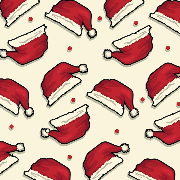 Premium Vector | Wrapping wrapping paper background with christmas hat ...